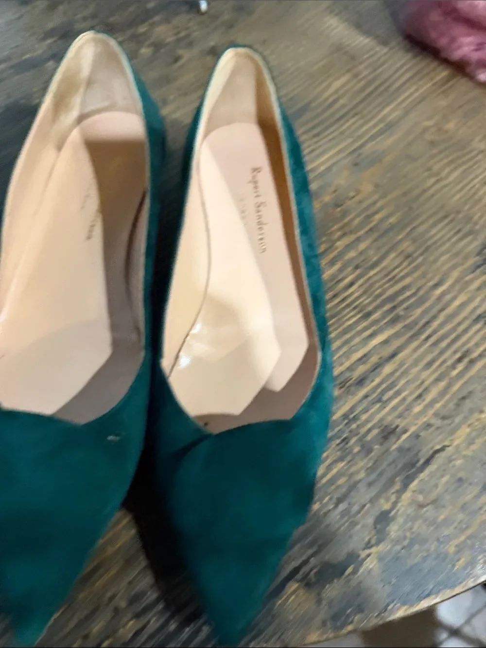Rupert Sanderson Aga velvet flats Green sz40.5